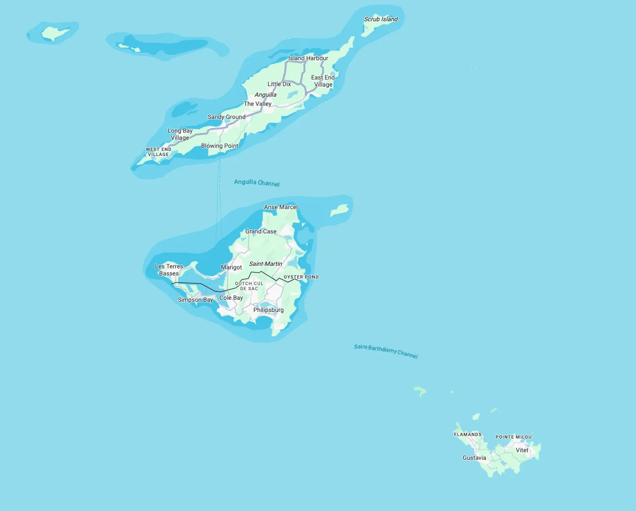 St. Martin Route map